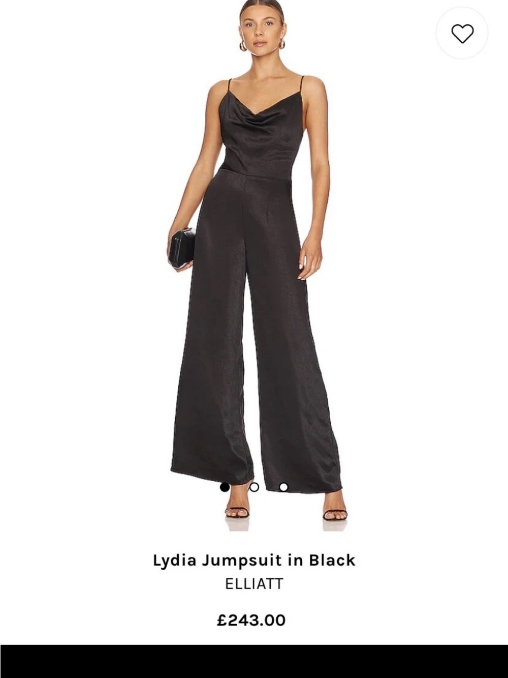 REVOLVE Black Satin Cowl Neck Jumpsuit